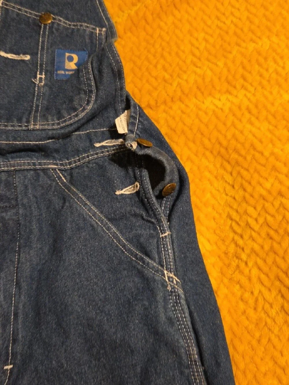 Relaxed Fit Men's Denim Overalls in Blue R Real Work wear 30